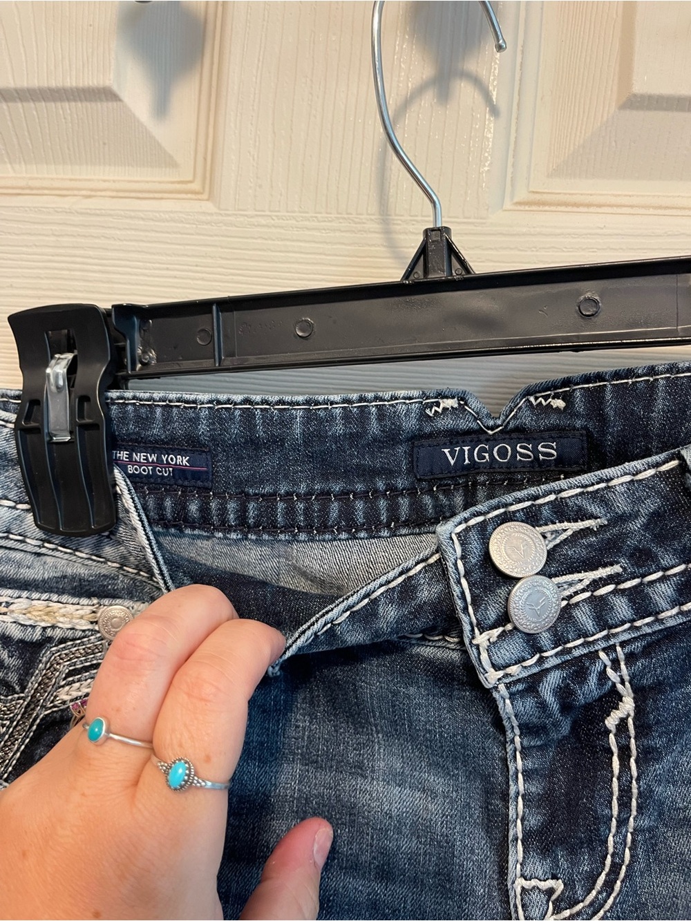 Vigoss Women's Vintage Dark Indigo Boot Cut Jeans